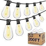 Tenmiro 200FT Outdoor String Lights, Ultra Long LED Patio Lights with Shatterproof High Brightness S11 Edison Bulbs, Outside Hanging Light Waterproof for Backyard Deck Porch Party Decor 2700K