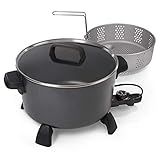 Presto 06009 10-Quart Kitchen Kettle XL Multi-Cooker, Steamer and Deep Fryer, Black