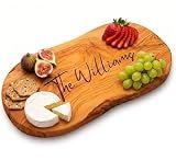 Personalized Olive Wood Cutting Board Custom Engraved Charcuterie Board Kitchen Gift for Wedding Housewarming