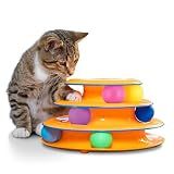 Catstages Tower of Tracks Cat Toy – 3-Level Track Tower with 6 Balls, Interactive Cat Toy for Indoor Enrichment
