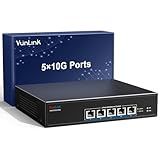 5-Port 10G RJ45 Ethernet Switch Unmanaged, VunLink 10GBase-T Network Switch,Multi-Gig 10G/5G/2.5G/1G, 100Gbps Capacity, Plug & Play,Desktop/Rackmount, for NAS/PC/Router/Workstation/10G NIC