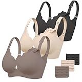 Vinfact 3 Pack Nursing Bras for Breastfeeding Comfort Hollow Breast Feeding Bras Women Seamless Maternity Bras for Pregnancy