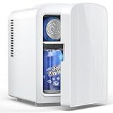 Electactic Mini Fridge, 4L/6 Cans Cooler & Warmer Portable Compact Refrigerator, Small Skincare Fridge for Makeup Food and Drinks, Small Cooler for Bedroom, Cosmetics, Car, Office, White