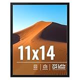 LaVie Home 11x14 Picture Frame for Wall Display, 11 x 14 Black Picture Frame with HD Plexiglas, 11 by 14 Poster Frame 1 Pack, Display Frame for Vertical or Horizontal, Classic Collection