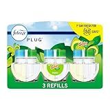 Febreze Plug-In Air Freshener, Odor-Fighting Scented Oil Refill, Air Fresheners for Home, Bathroom and Kitchen, Long Lasting, Gain Original Scent, 0.87oz Refills, Blue and Green, 3 Count