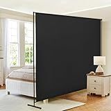 Room Divider Single Panel, 71''W x 71''H Height Adjustable Large Room Divider Panel for Office, Fabric Portable Privacy Screen Wall Divider for Room Separation, Black Freestanding Partition Separators
