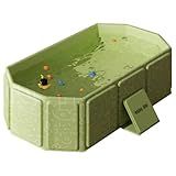 IcyByte Baby Foldable Kids Bathtub for Infants to Toddler with Non-Slip Base,Easy Storage,Perfect for Small Spaces,Graffiti Green