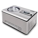 KUMIO 2.2-Quart Ice Cream Maker with Compressor, 2 in 1 Ice Cream Yogurt Machine, No Pre-Freezing, Stainless Steel Ice Cream Maker Machine with LCD Display, No Pre-Freezing
