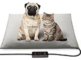 Toozey Medium Pet Heating Pad, 28x20 in, 6 Temp Settings, Timer, Waterproof, Chew-Resistant Cord, for Dogs and Cats