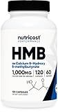 Nutricost HMB (Beta-Hydroxy Beta-Methylbutyrate) 1000mg (120 Capsules) - 500mg Per Capsule, 60 Servings - Gluten Free and Non-GMO