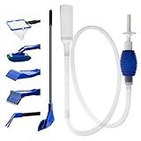 GreenJoy Aquarium Fish Tank Cleaning Kit - 5 in 1 Algae Scraper Set - Siphon Vacuum for Water Changing and Sand Cleaner (Cleaner Set)