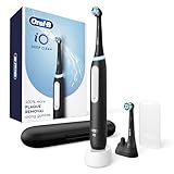 Oral-B iO Deep Clean Rechargeable Electric Toothbrush, Black, iO Series 3 Limited, 2 Brush Heads, Travel Case, Pressure Sensor, 3 Cleaning Settings