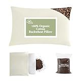 APOBUY 20x26 Large Organic Buckwheat Pillow with Dual-Layer Pillowcase and Extra Tartary Buckwheat Hulls, Adjust Height and Firmness, Neck Support Pillow for Back and Side Sleepers