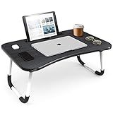 Laptop Bed Tray Table, Adjustable Laptop Stand, Portable Lap Desks with Foldable Legs, Reading Desk for Sofa Couch Floor - Large