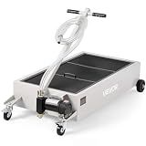 VEVOR Low Profile Electric Oil Drain Pan, 20 Gal Capacity, Rolling Oil Drain Pan with 110V High-Flow Pump, 7.2 ft Hose & T Folding Handle, Leak-proof & Corrosion-resistant, Fit for Trucks, ATVs, White