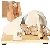 Brvclon Manual Bread Slicer for Homemade Sourdough,Adjustable Thickness,Hand Crank Bread Slicer with Stainless Steel Blade, Aluminum Alloy Frame & Solid Wood Base,Comes with 10 Bread Bags