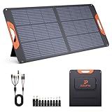 ZOUPW 100W Portable Solar Panel,Camping Essentials,100 watt 20V Foldable Solar Charger for Power Station,QC3.0 USB-A &Type-C Output,23.5% High Efficiency IP67 Waterproof for Camping RV Blackout