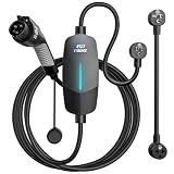 EVDANCE Level 1&2 EV Charger, Electric Vehicle Portable Charger with 25FT Cable, ETL Listed J1772 EVSE for All EVs & PHEVs, 12A 120V/16A 240V(Black, 16A Max | NEMA 5-15&6-20(Standard Home Plug))