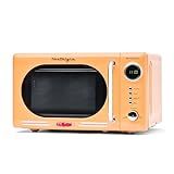 Nostalgia Retro Compact Countertop Microwave Oven, 0.7 Cu. Ft, Orange