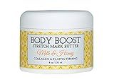 Body Boost Milk & Honey Stretch Mark Butter- Safe for Pregnancy and Nursing- Repair Stretch Marks and Scars- Paraben, Phenoxyethanol Free