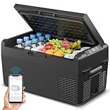 Feelfunn 12 Volt Refrigerator - 21QT(20L) Portable Freezer, Electric Cooler for Car Truck RV Van Camping & Road Trip, Fast Cooling Fridge with 12/24V DC & 110-240V AC for Vehicle & Home Use,-4℉~68℉