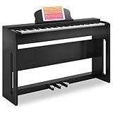 AODSK 88-Key Weighted keyboard piano,Hammer Action Digital Piano with Speakers,Furniture Stand and Triple Pedals,piano keyboard 88 keys Beginner's Course- Support Headphones,Piano Lessons,B-83S