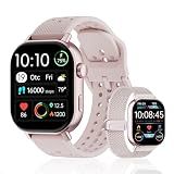 moutarlier 2026 Distance & Pace GPS Running Watch for Runners - Call & Text, AMOLED Large Screen, 50m Waterproof Swimming, Calorie & Step Counter, 2 Bands, Long Battery, for Seniors Men Women (Pink)