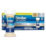 Similac 360 Total Care Infant Formula, Has 5 HMO Prebiotics, Our Closest Prebiotic Blend to Breast Milk, Non-GMO,‡ Baby Formula, Ready to Feed, 2-fl-oz Bottle, Pack of 12