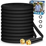 Toolasin Garden Hose 50ft, Non-Expanding, Lightweight, Leak-Proof Metal interface, No-Knots, Portable, Wear-Resistant, Sturdy, Flexible, 3/4GHT, Water Hose for Yard, Garden