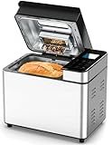 25-IN-1 Bread Maker with Recipes | 2lb Automatic Bread Machine with Visible Lid, Auto Nut Dispenser, One-Touch Control & 13-Hour Delay Timer – Easy for Beginners, High Success Rate for Homemade Bread