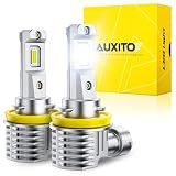 AUXITO H11 H16 H8 LED Fog Light Bulbs 6500K White 1200% Brightness 40,000LM Mini Size H11 LED Fog Lights or DRL Upgrade, Non-polarity, Play and Plug (Pack of 2)