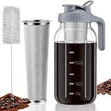 JunVpic Cold Brew Coffee Maker, 64 oz Glass Mason Pitcher
