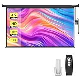 VIVOHOME Motorized Projector Screen with Remote, 16:9 100 Inch Auto Electric Projection Screen, HD 4K Movie Screen for Home Theater, Cinema, Office (87 x 49 Black)