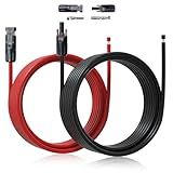 ECO-WORTHY 20FT 10AWG Solar Extension Cable 30A/1000V DC, IP67 Waterproof with Compatible Quick Connectors (Red+Black) for Solar Panels, Controllers, Off-Grid Systems