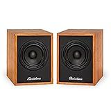 Electrohome Huntley Powered Bookshelf Speakers with Built-in Amplifier and 3" Drivers for Turntable, TV, PC and Wireless Music Streaming Featuring Bluetooth 5, RCA and Aux (EB10)