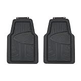 Amazon Basics 2-Piece Premium All-Season Anti-Slip Rubber Floor Mats for Cars, SUVs and Trucks, Universal Trim to Fit, Black