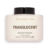 Revolution, Loose Baking Powder, Makeup Setting Powder, Long Lasting Coverage, Mattifies & Reduces Shine, Translucent, 1.12 oz