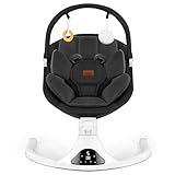 Baby Swing, Electric Infant Swing with Remote Control, 5 Speed Adjustable, Machine Washable Seat, 5 Point Safety Harness, Bluetooth Music, Portable Swing for Babies (Black)
