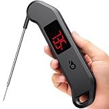 Meat Thermometer Digital, 1 Sec Instant Read, ±0.5℉ Accuracy NIST Certified Food Thermometer, Auto-Rotate, LED Screen, Highly Waterproof Cooking Thermometer for Fathers Day, Gifts for Him Dad Men