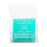 JMU Orthodontic Elastics 3/16 Light, 100 pack Intraoral Elastic Bands Latex Free Dental Rubber Bands Made in USA