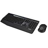 Logitech MK345 Wireless Keyboard and Mouse Combo with Palm Rest, 2.4 GHz USB Receiver, Compatible with PC, Laptop, Black