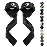 Fitgriff® Lifting Wrist Straps for Weightlifting, Gym, Deadlift, Workout (Made of Premium Cotton & Padded) - Men & Women (Standard, Black (Silicone-Grip))