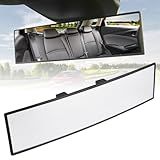 JOYTUTUS Rear View Mirror, Universal 11.81 Inch Panoramic Convex Interior Clip-on Wide Angle Mirror to Reduce Blind Spot Effectively for Car SUV Trucks -Clear