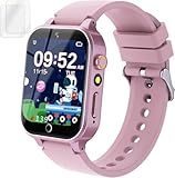 Kids Smart Watch Gift for Girls Age 5-12, 39 Games HD Touch Screen Watches with Video Camera Music Player Pedometer Flashlight 12/24 hr Educational Toys Birthday Gifts for Girls Ages 7 8 9 10