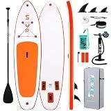 FunWater SUP Inflatable Stand Up Paddle Board 10'6×33"×6" Ultra-Light Inflatable Paddleboard with ISUP Accessories,Fins,Adjustable Paddle, Pump,Backpack, Leash