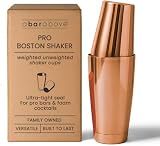 A Bar Above Professional Boston Shakers Set 18 oz Weighted and Unweighted Stainless Steel Cocktail Shaker Set for Bartenders, Premium 304 Steel Bar Shaker, Essential Bartending Tools for Mixing Drinks