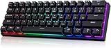 60% Wired Mechanical Gaming Keyboard with Blue Switches, LED Backlit