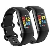 2 Pack Waterproof Bands Compatible with Fitbit Charge 6 / Charge 5 Bands
