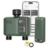 WiFi Water Timer 2 Zone for Garden Hose, Smart Sprinkler Timer with 984ft RF Range, Smart Lawn Watering System Irrigation Controller, APP/Voice Control, Rain Delay, Automatic/Manual Irrigation
