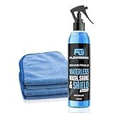 Flowgenix™ Waterless Car Wash Spray - Grand Finale - Motorcycle Cleaner & Car Wax Spray Polish (8 oz) - Ceramic Coating - Incl. 2 Microfiber Towels - Quick Detailer Spray to Make Your Vehicle Shine